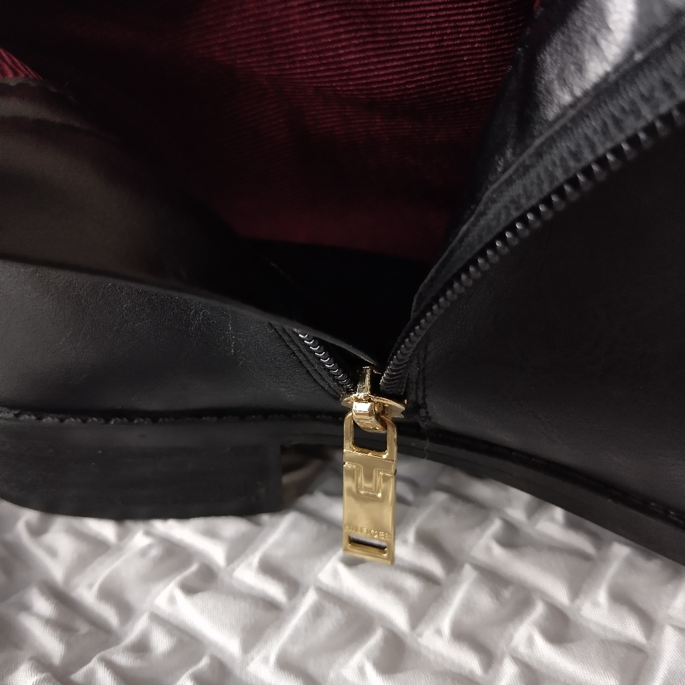 Tommy Hilfiger Riding Boots size 10 M black faux leather water resistant great - Picture 6 of 16